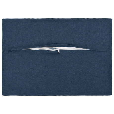 Vidaxl kussen met kussen houten 6 st blauw faux linnen