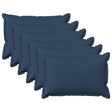 Vidaxl kussen met kussen houten 6 st blauw faux linnen
