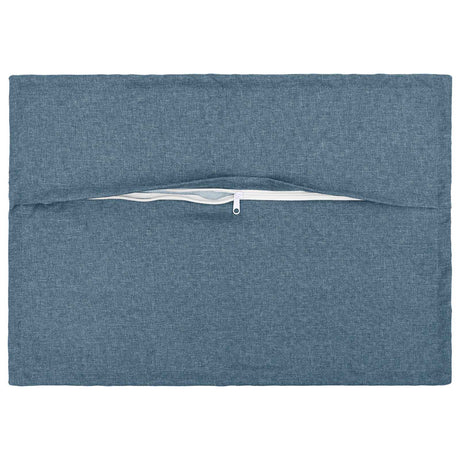 Vidaxl kussen met kussen houten 6 st jeans blauw faux linnen
