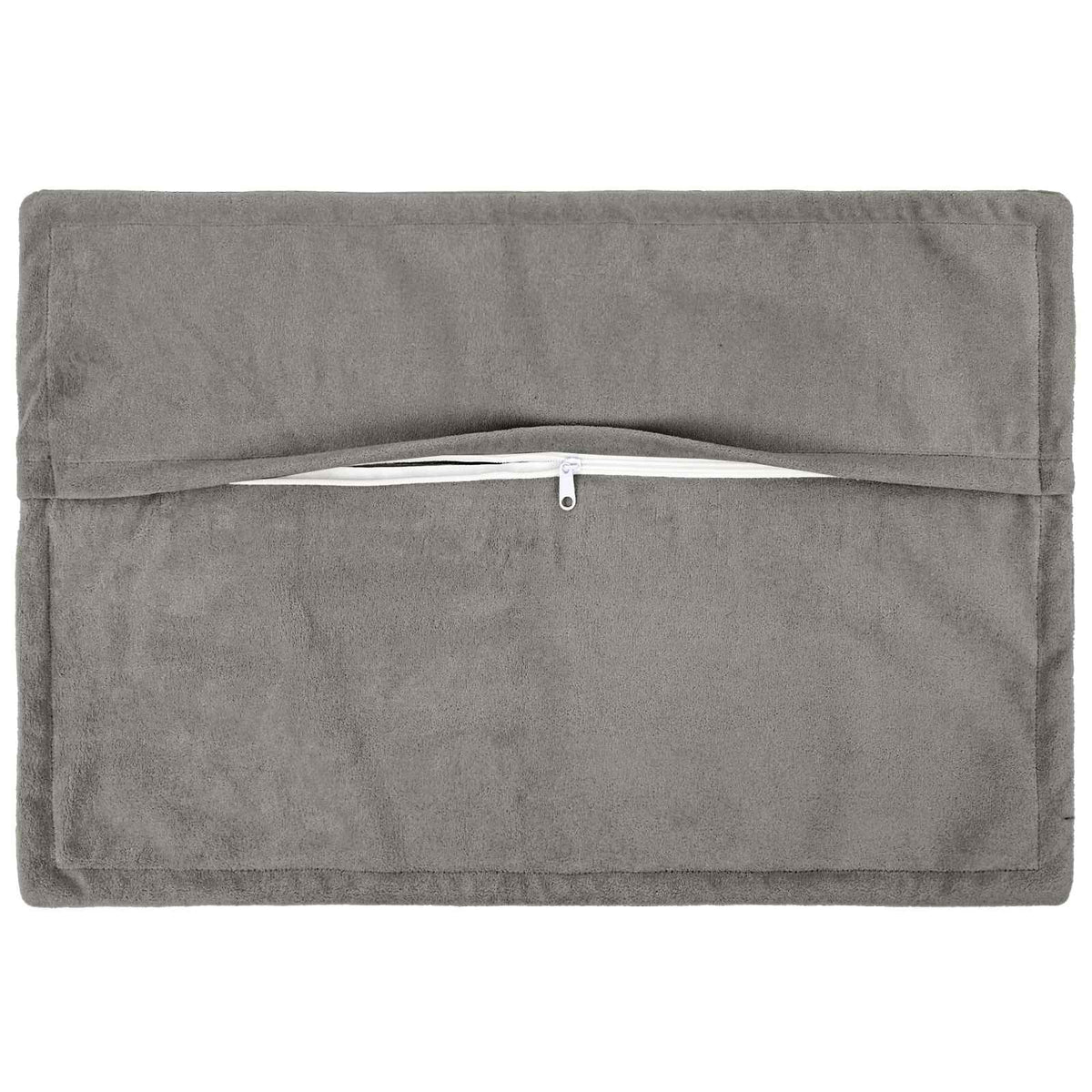Vidaxl kussen met kussen houten 6 st lichtgrijs microfiber fleece