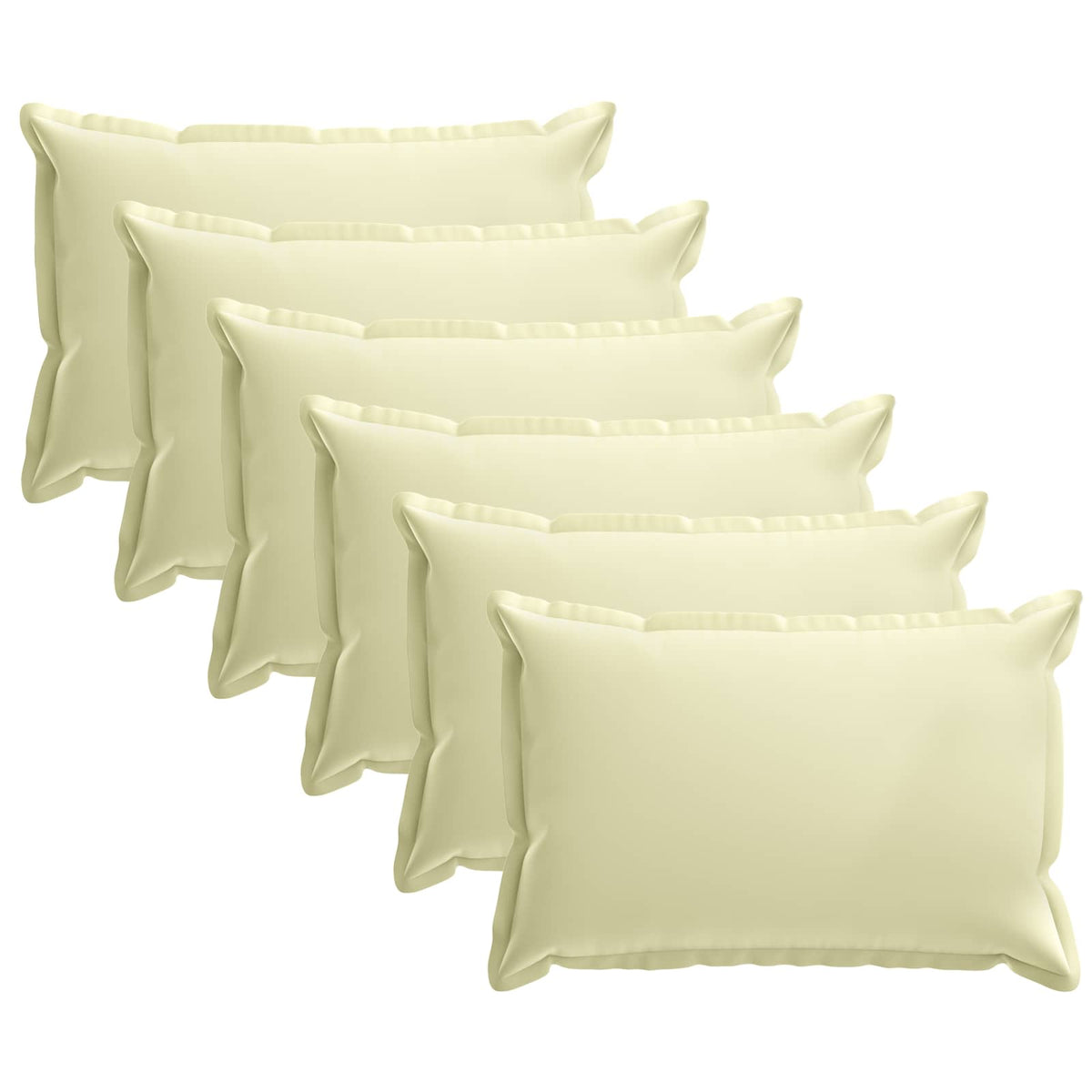 Vidaxl kussen met kussen houten 6 st crèmekleurig polyester