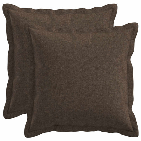 Vidaxl kussen met kussen houten 2 st taupe faux linnen