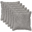 Vidaxl kussen met kussen houten 6 st lichtgrijs microfiber fleece