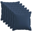 Vidaxl kussen met kussen houten 6 st blauw faux linnen