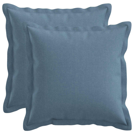 Vidaxl kussen met kussen houten 2 st jeans blauw faux linnen