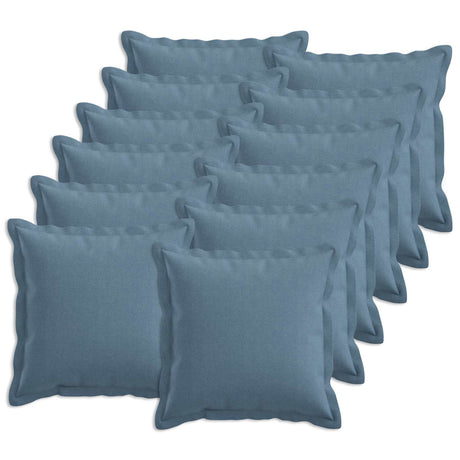 Vidaxl kussen met kussen houten 12 st jeans blauw faux linnen