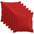 Vidaxl kussen met kussen houten 6 st rood faux linnen