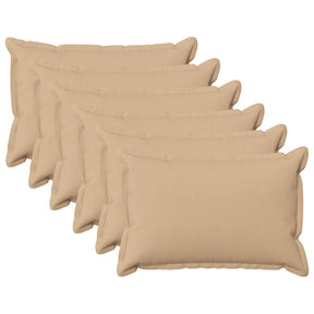 Vidaxl kussen met kussen houten 6 st crèmekleurig faux linnen