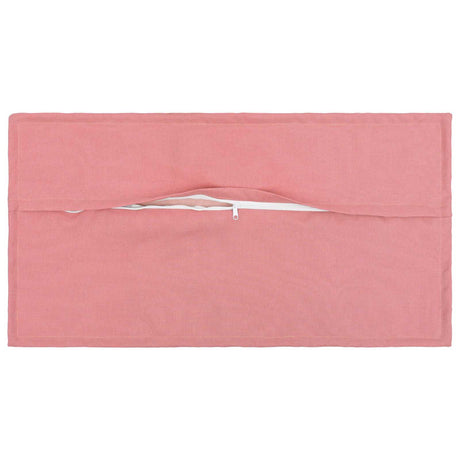 Vidaxl kussen met kussen houten 2 st roze faux linnen
