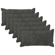 Vidaxl kussen met kussen houten 6 st antraciet microfiber fleece