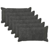 Vidaxl kussen met kussen houten 6 st antraciet microfiber fleece