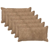 Vidaxl kussen met kussen houten 6 st taupe microfiber fleece