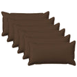 Vidaxl kussen met kussen houten 6 st bruin faux linnen