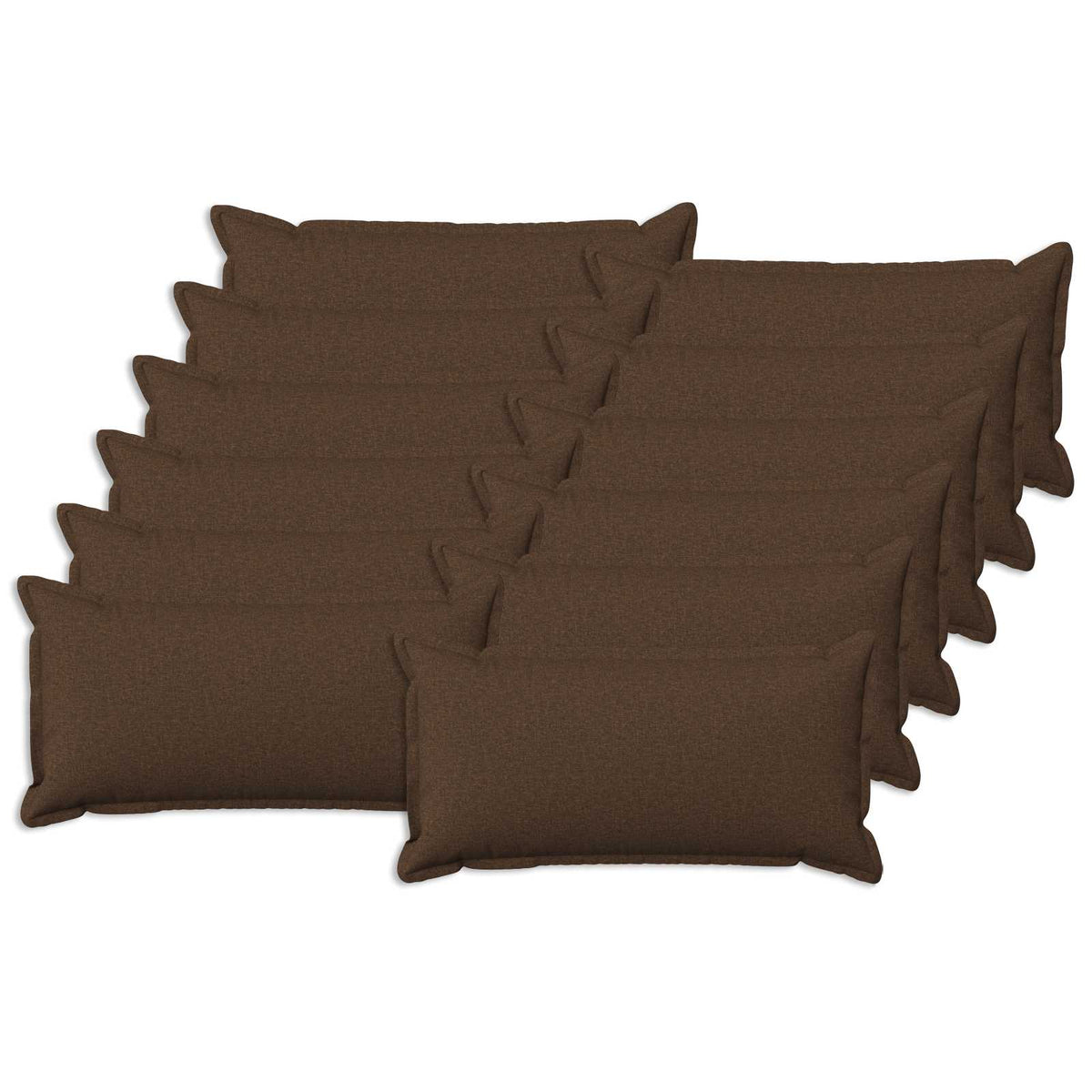 Vidaxl kussen met kussen houten 12 st bruin faux linnen