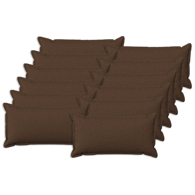 Vidaxl kussen met kussen houten 12 st bruin faux linnen