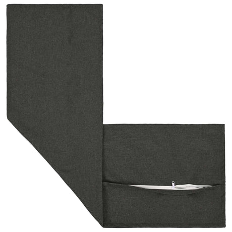 Vidaxl kussen met kussen houten donkergrijs 40 x 145 cm faux linnen