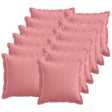 Vidaxl kussen met kussen houten 12 st roze faux linnen