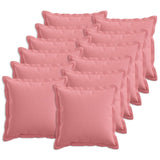 Vidaxl kussen met kussen houten 12 st roze faux linnen