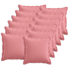 Vidaxl kussen met kussen houten 12 st roze faux linnen