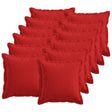 Vidaxl kussen met kussen houten 12 st rood faux linnen