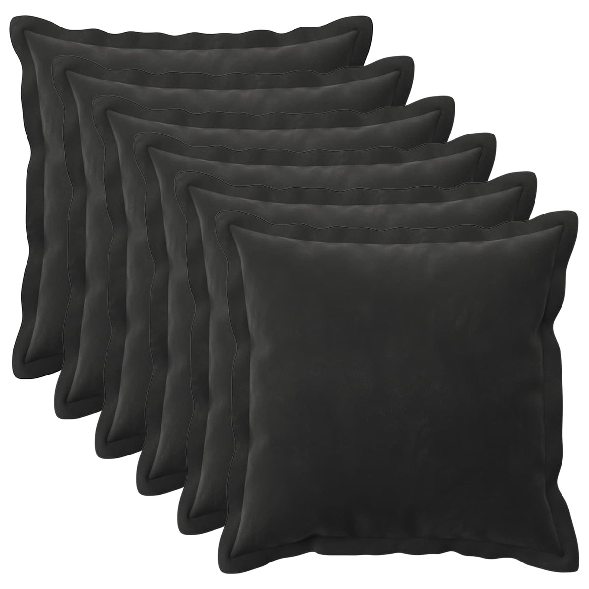 Vidaxl kussen met kussen houten 6 st zwart fluweel