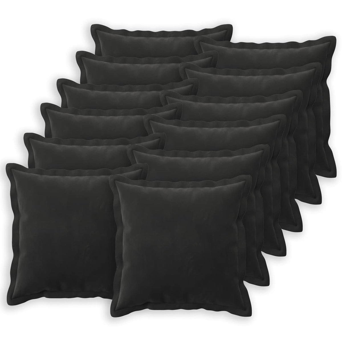 Vidaxl kussen met kussen houten 12 st zwart fluweel
