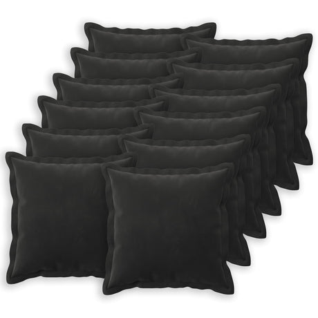 Vidaxl kussen met kussen houten 12 st zwart fluweel