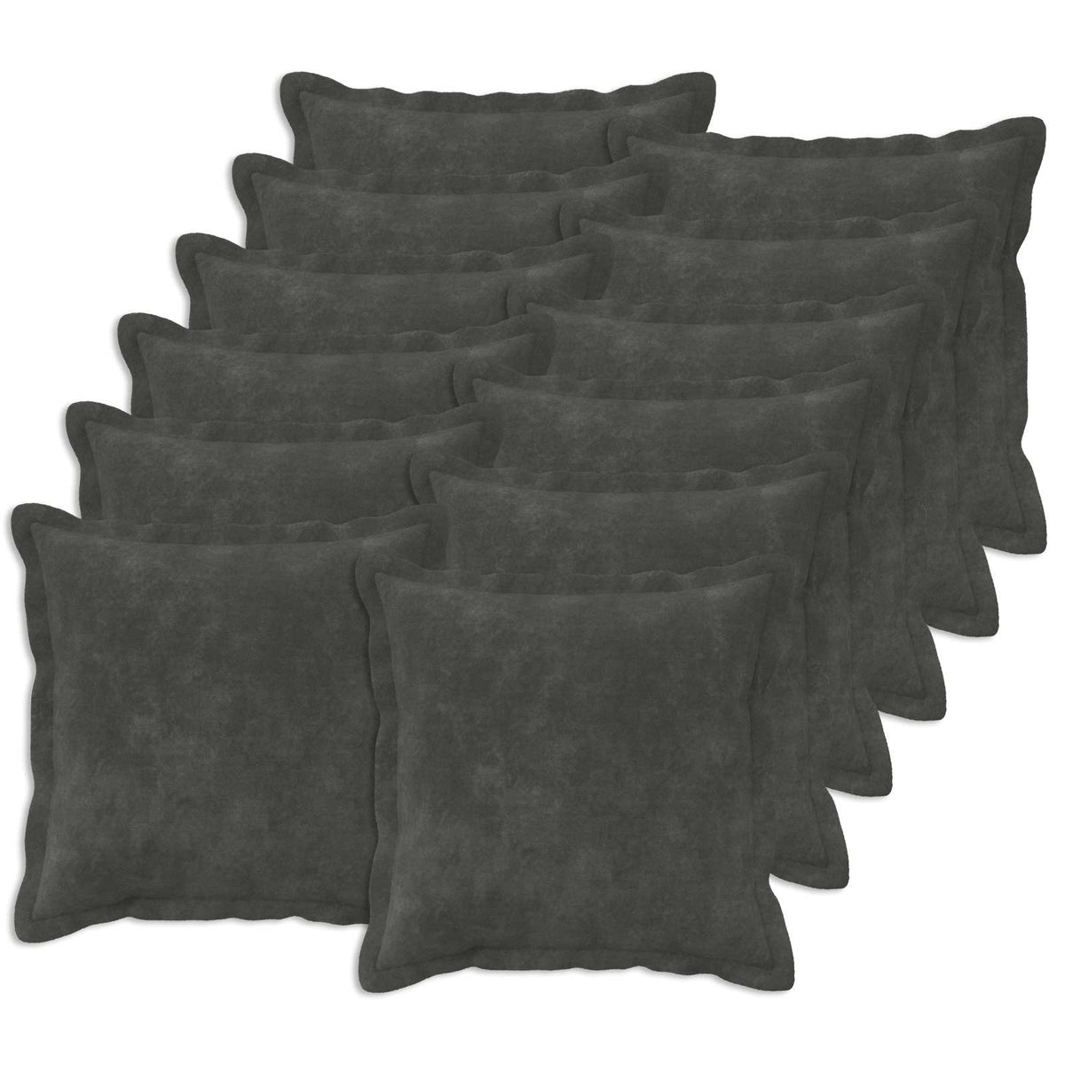 Vidaxl kussen met kussen houten 12 st antraciet microfiber fleece