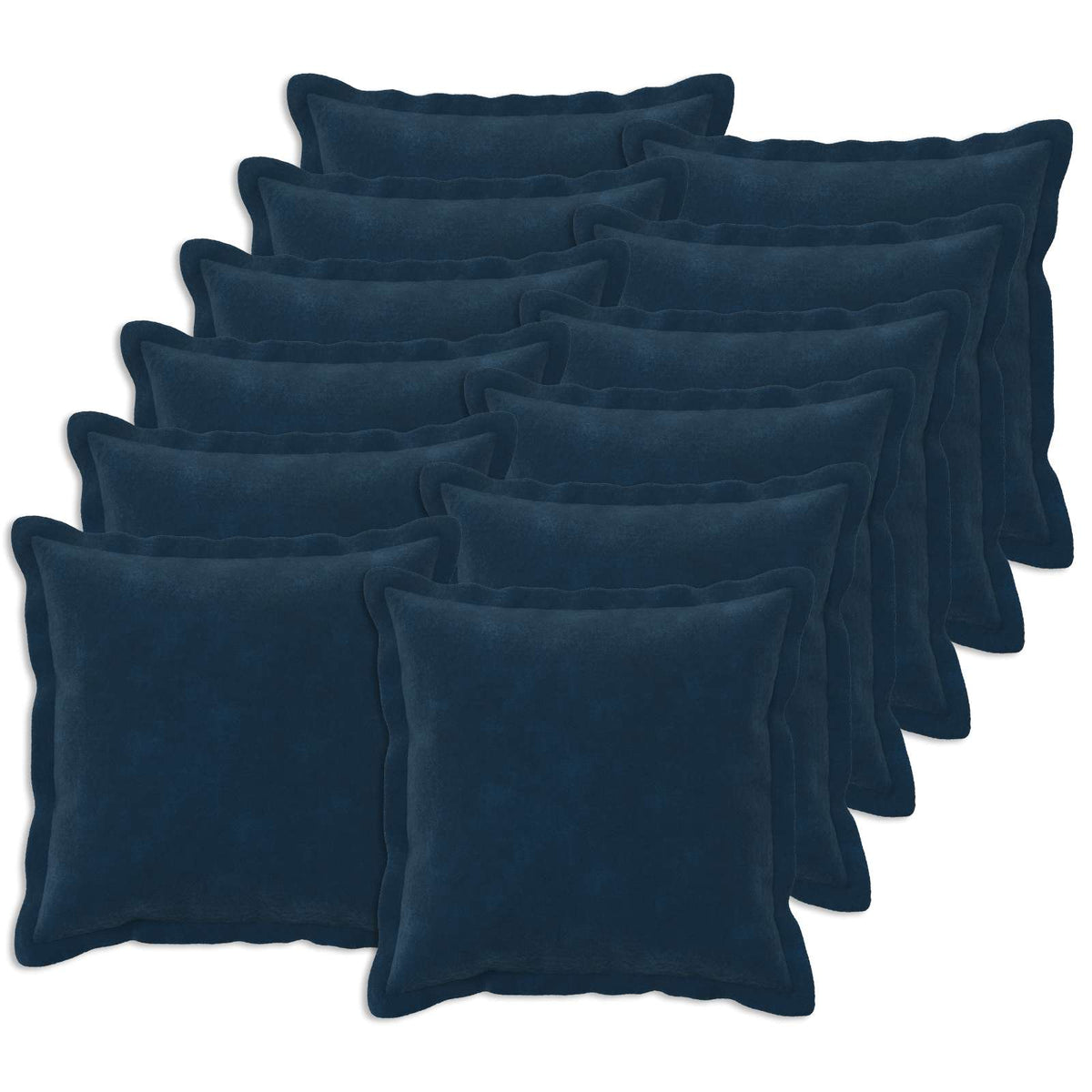Vidaxl kussen met kussen houten 12 st blauw microfiber fleece