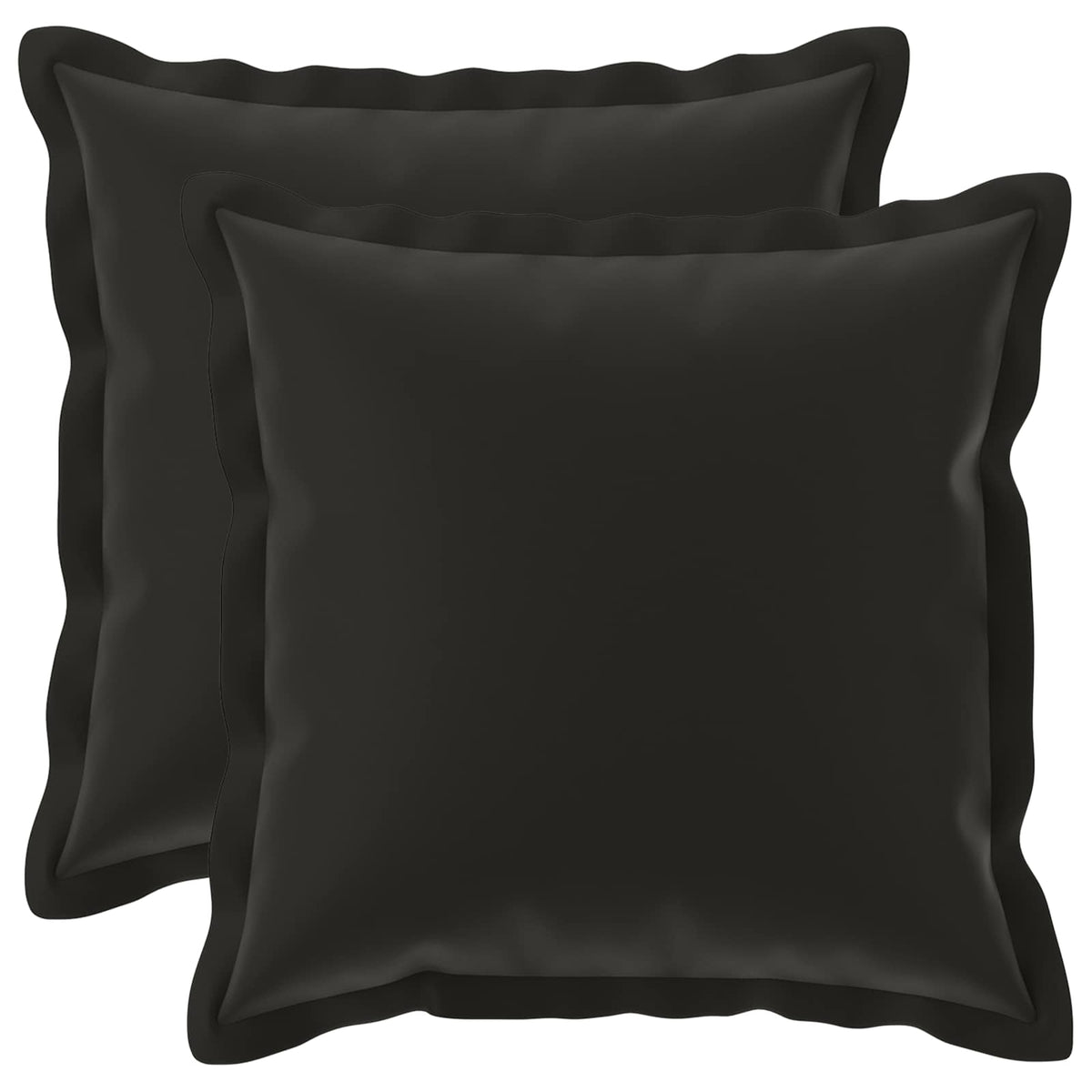 Vidaxl kussen met kussen houten 2 st zwart polyester