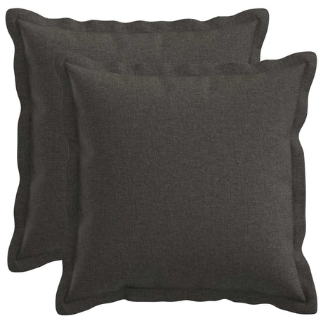 Vidaxl kussen met kussen houten 2 st donkergrijs faux linnen