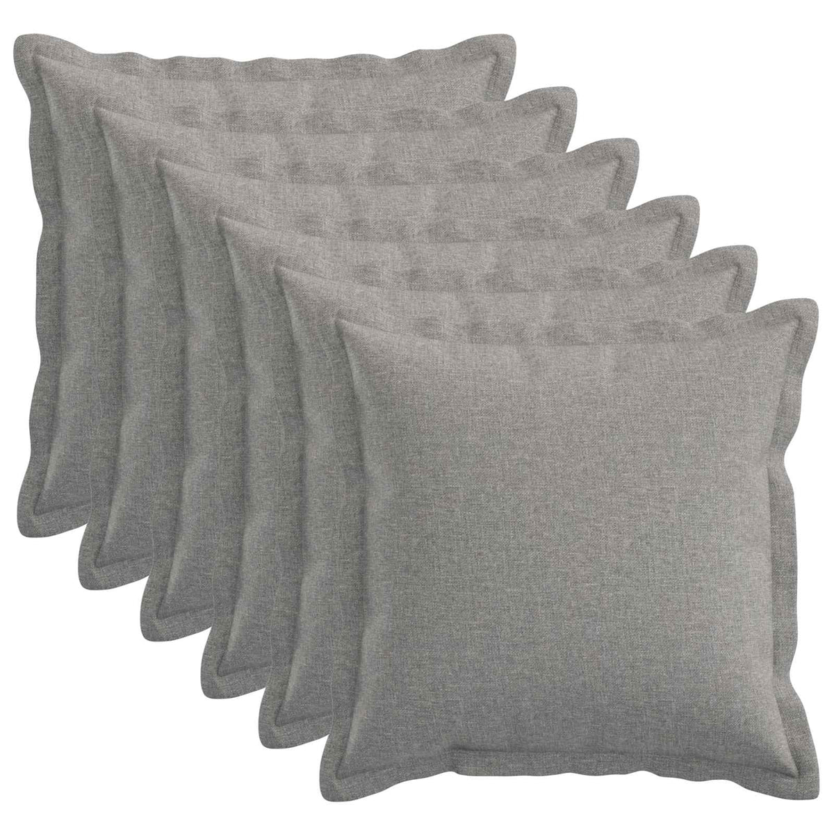 Vidaxl kussen met kussen houten 6 st wolkengrijs faux linnen