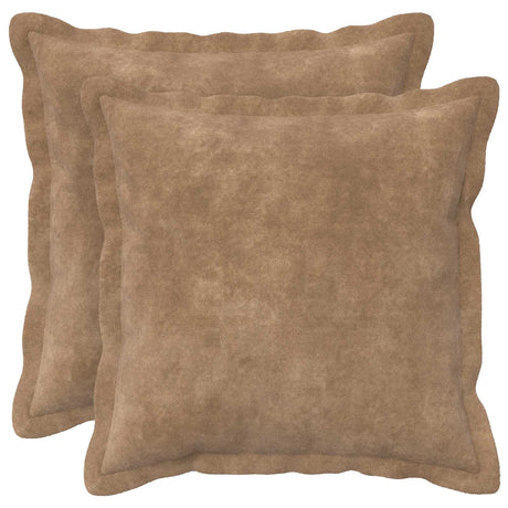 Vidaxl kussen met kussen houten 2 st taupe microfiber fleece