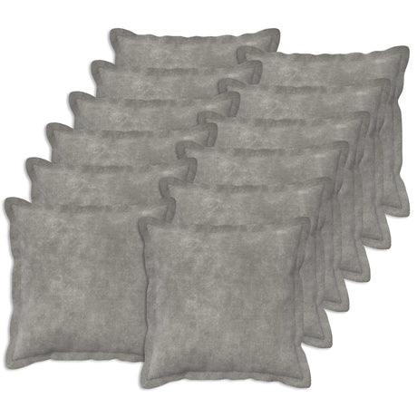 Vidaxl kussen met kussen houten 12 st lichtgrijs microfiber fleece