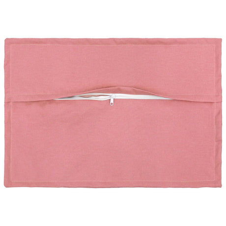 Vidaxl kussen met kussen houten 2 st roze faux linnen
