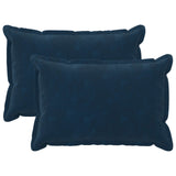 Vidaxl kussen met kussen houten 2 st blauw microfiber fleece