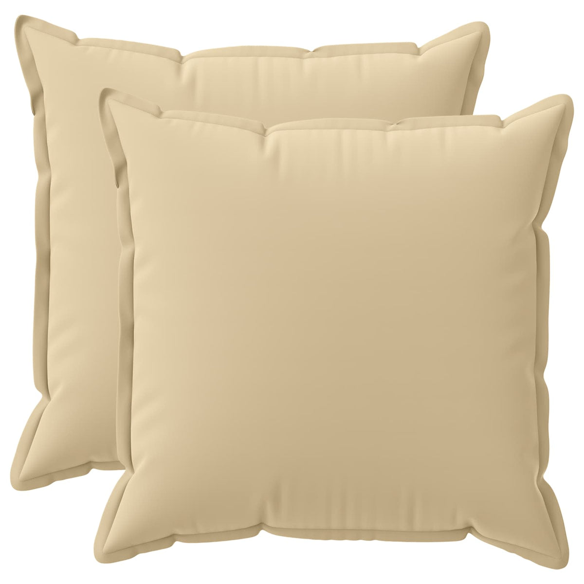 Vidaxl kussen met kussen houten 2 st beige polyester