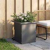 Vidaxl plantenbak met led antraciet 30 x 30 x 30 cm staal