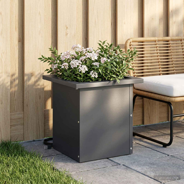Vidaxl plantenbak met led antraciet 30 x 30 x 30 cm staal