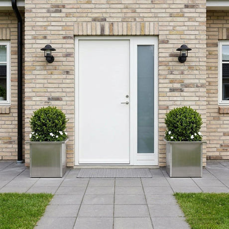 Vidaxl plantenbak met led 2 st zilver 30 x 30 x 30 cm roestvrij staal