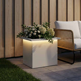 Vidaxl plantenbak met led wit 30 x 40 x 30 cm staal