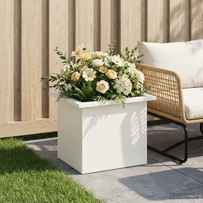 Vidaxl plantenbak met led wit 30 x 40 x 30 cm staal