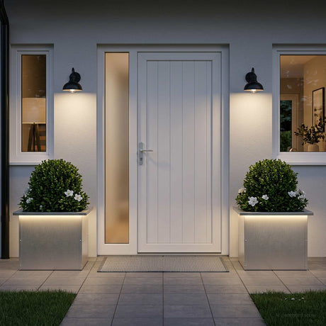 Vidaxl plantenbak met led 2 st zilver 30 x 40 x 30 cm roestvrij staal