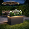 Vidaxl plantenbak met led zwart 30 x 60 x 30 cm staal