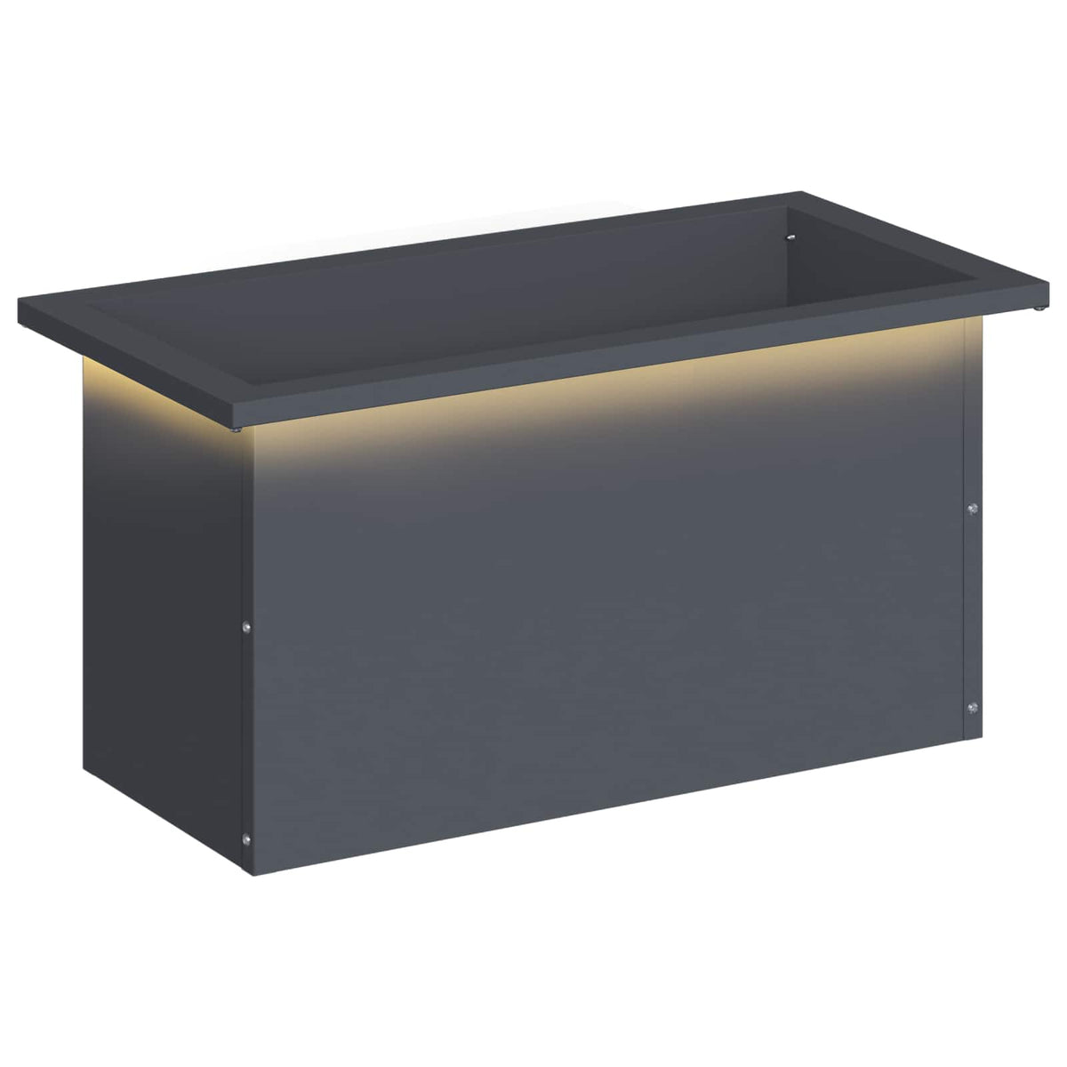 Vidaxl plantenbak met led antraciet 30 x 60 x 30 cm staal