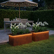 Vidaxl plantenbak met led 2 st roestkleurig 30 x 60 x 30 cm