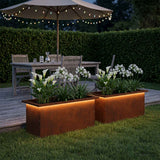 Vidaxl plantenbak met led 2 st roestkleurig 30 x 60 x 30 cm