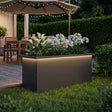 Vidaxl plantenbak met led zwart 30 x 80 x 30 cm staal