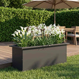 Vidaxl plantenbak met led zwart 30 x 80 x 30 cm staal
