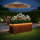 Vidaxl plantenbak met led roestkleurig 30 x 80 x 30 cm weervast staal